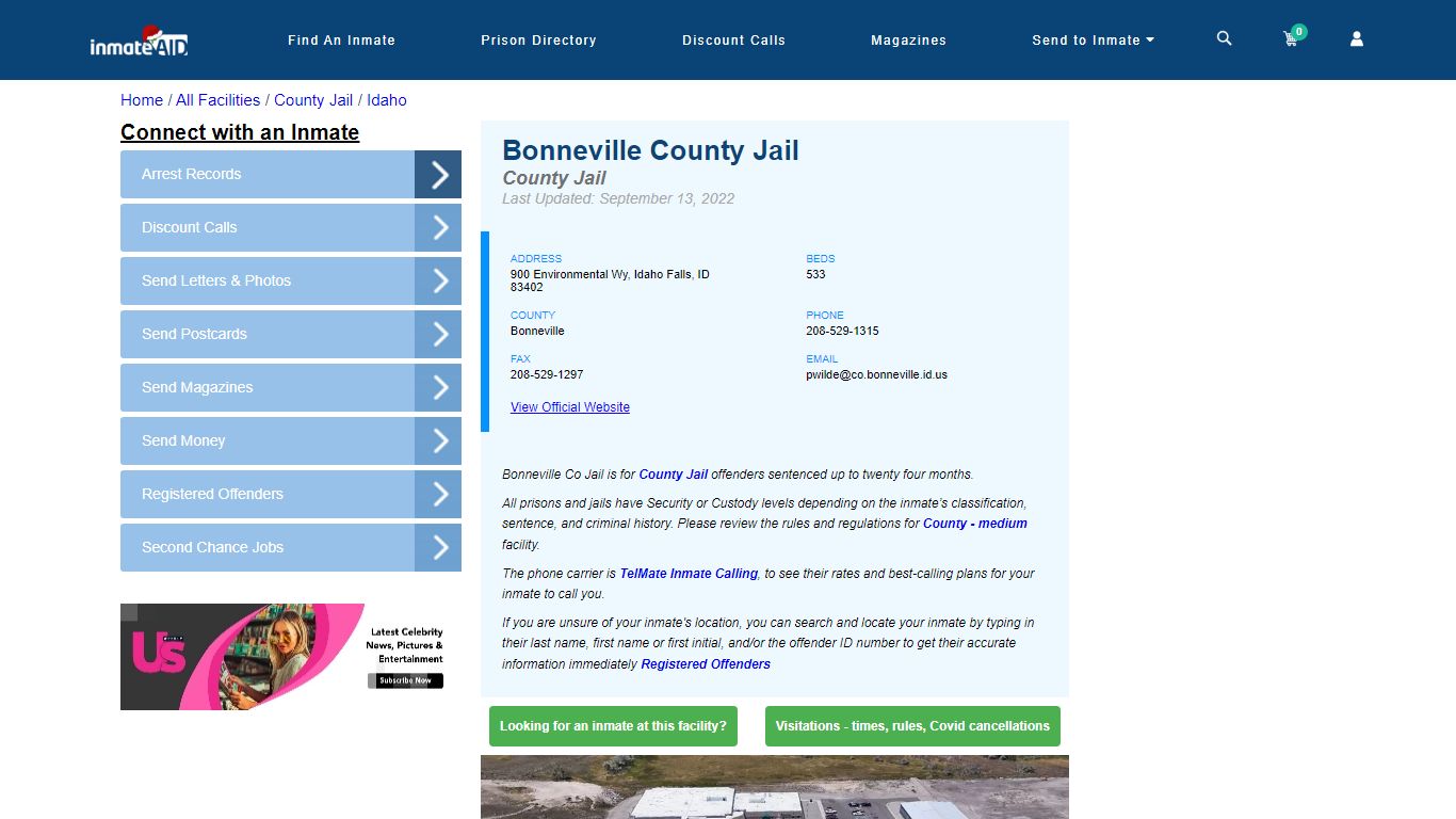 Bonneville County Jail - Inmate Locator - Idaho Falls, ID